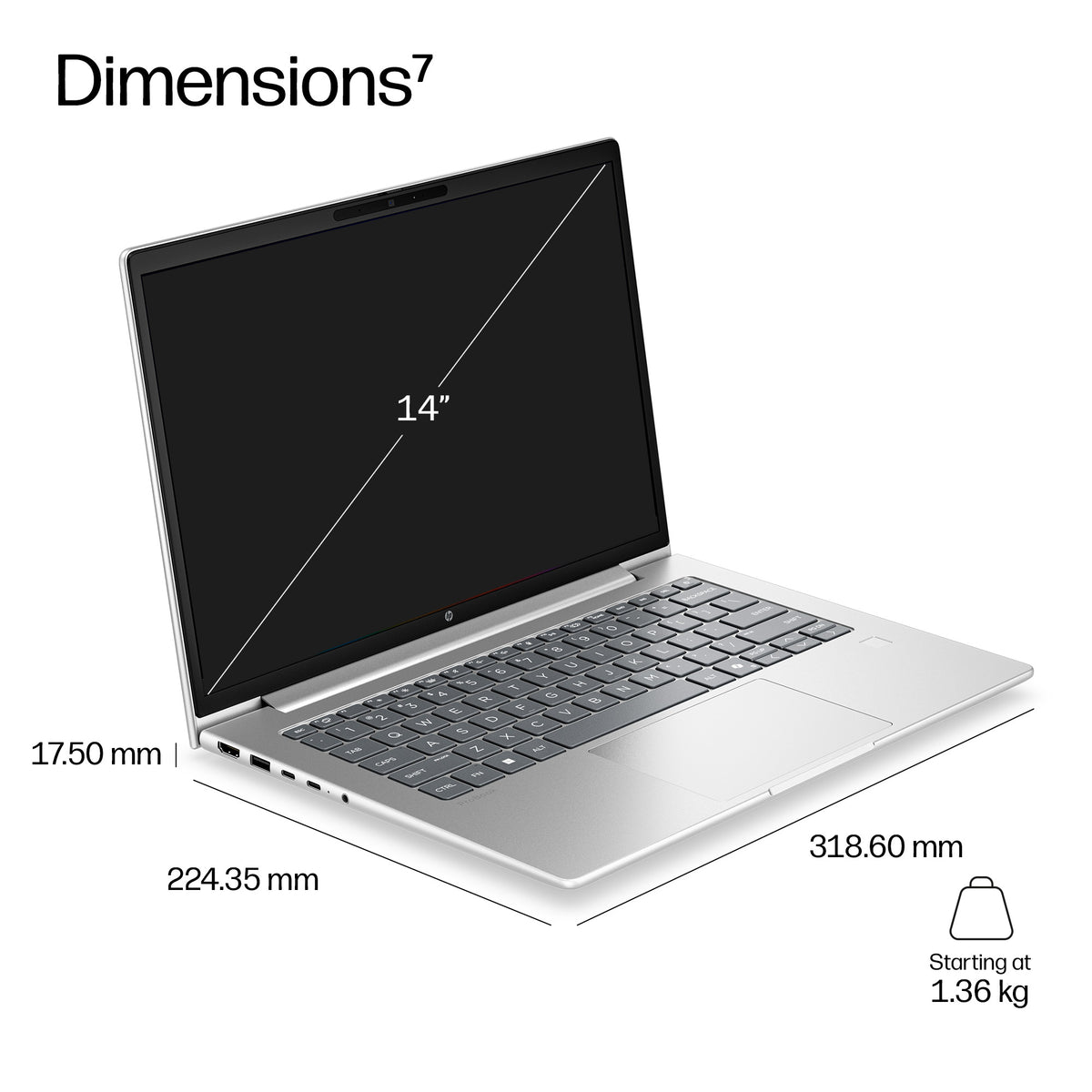 HP ProBook 4 G2i 14 AI Intel Core 5 320 14inch WUXGA AG LED UWVA UMA Webcam 16GB DDR5 512GB SSD be+BT 3C Batt FPS W11P 1