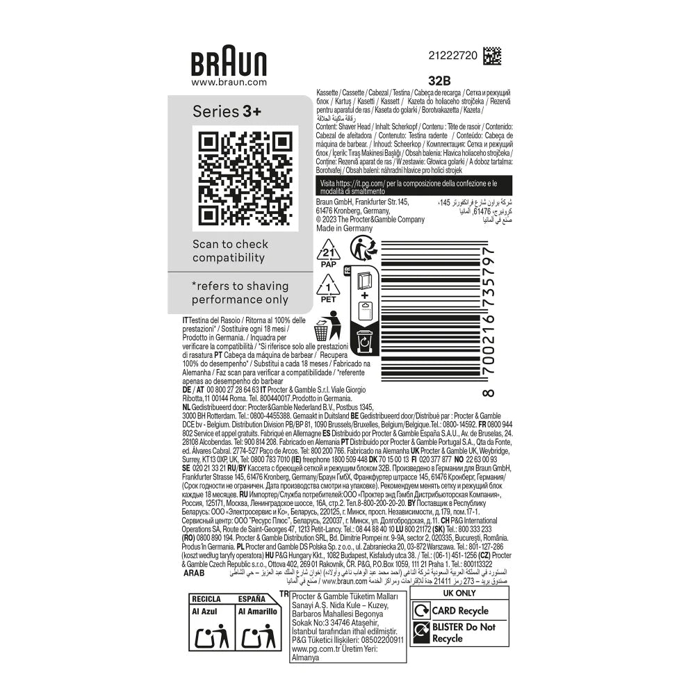 Braun Series 3 735797 accessoire de rasage Tête de rasage