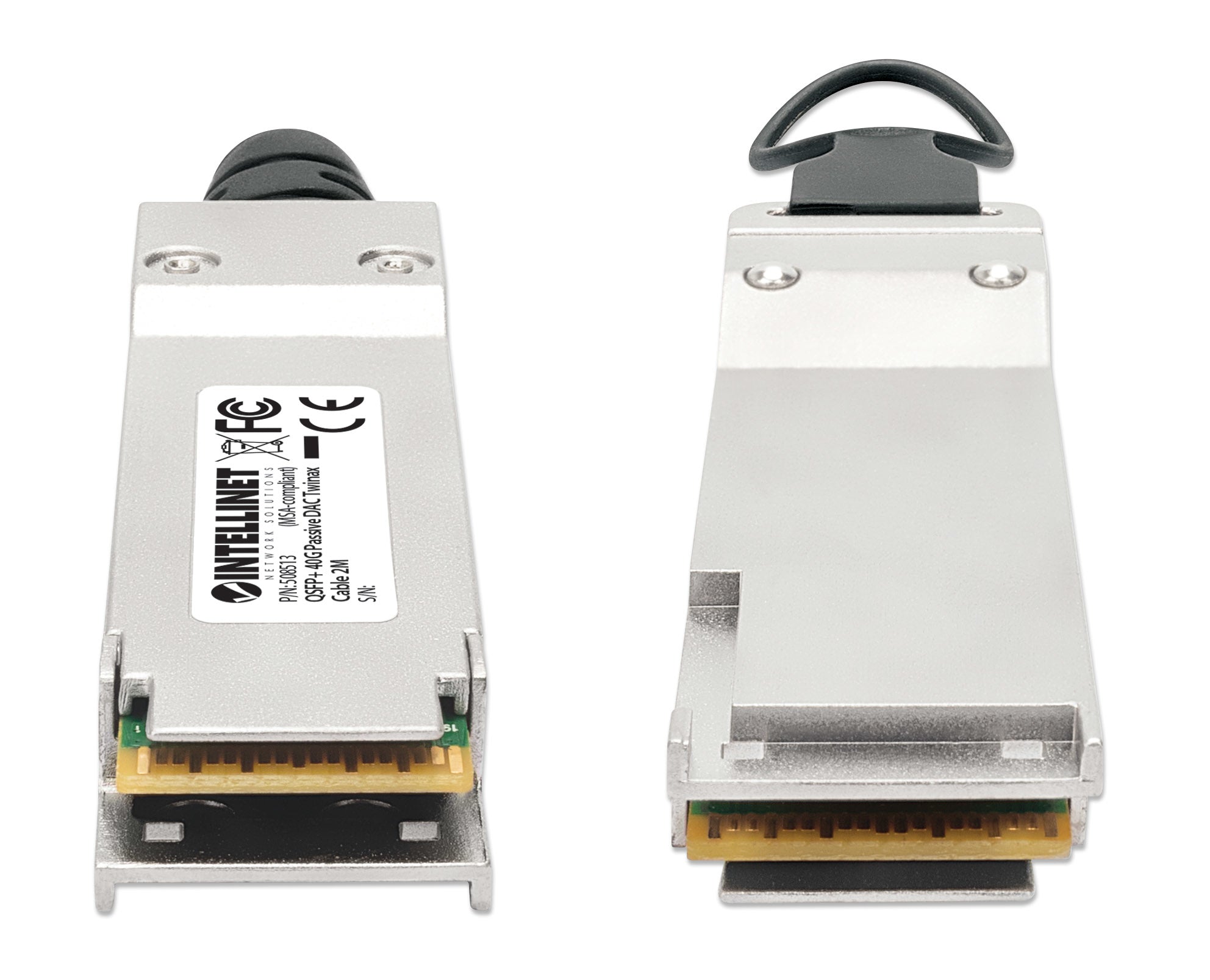 Intellinet 508513 câble InfiniBand et à fibres optiques 2 m QSFP+ Noir, Argent