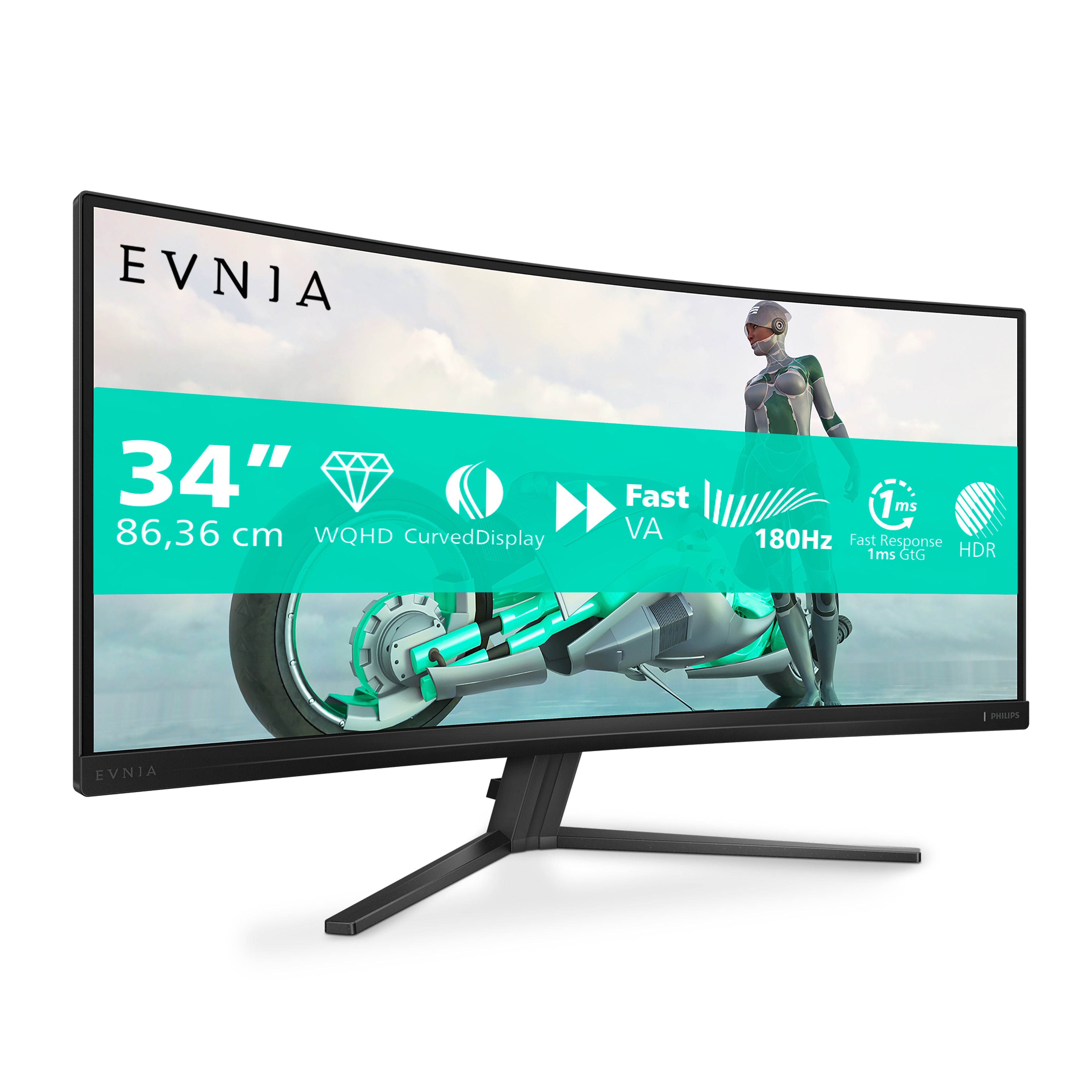Philips Evnia 34M2C3500L/00 écran plat de PC 86,4 cm (34") 3440 x 1440 pixels Wide Quad HD LCD Noir