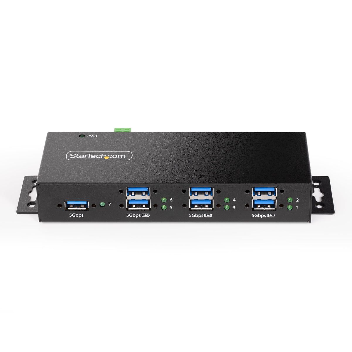 StarTech.com Hub USB 3.0 7 Ports avec 7x USB-A, Boîtier Industriel en Métal, Hub USB 7 ports avec Protection ESD, Montage Mural, sur Table ou sur Rail, USB 3.0/3.1/3.2 Gen 1 5Gbps - vue 3