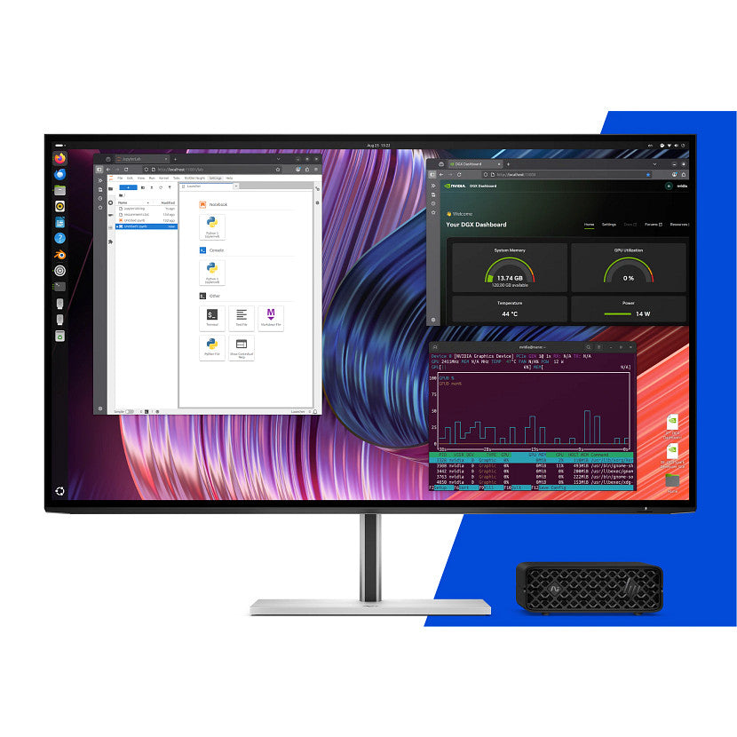 HP ZGX Nano G1n AI Station GB10 128 Go LPDDR5x-SDRAM 4 To SSD linux Mini PC Station de travail AI Workstation, AI PC Noir