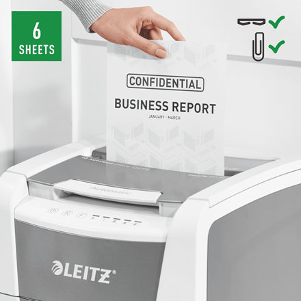 Leitz 80140000 Destructeur de Papier Micro-broyage, 44L, 55 dB, Gris et Blanc