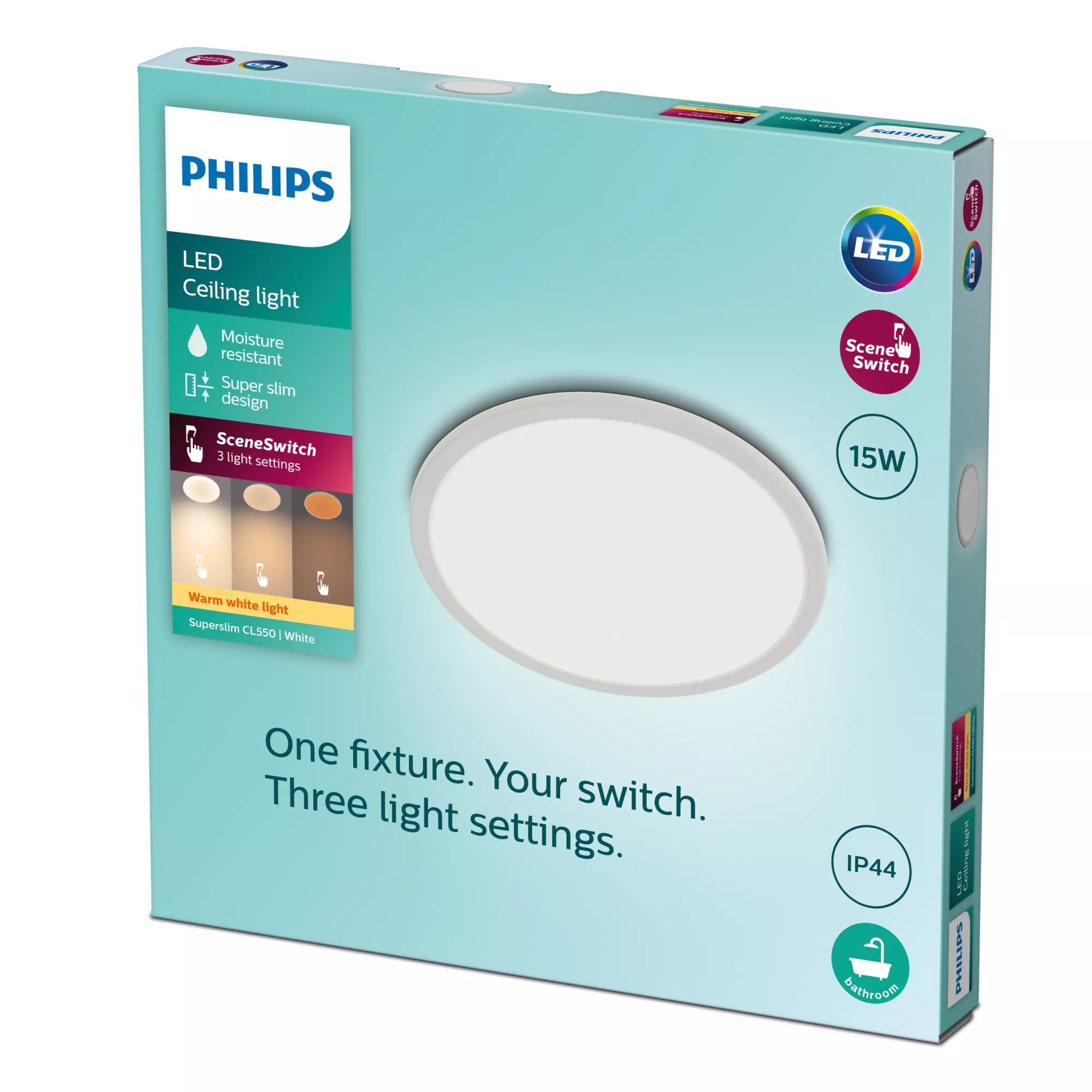 Philips Fonctionnel Plafonnier Super Slim 15 W