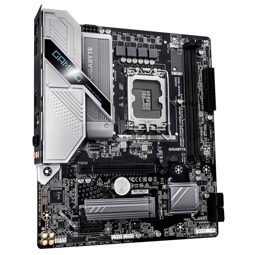 GIGABYTE H810M GAMING WIFI6 GEN5 Carte Mère – Processeurs Intel Core Ultra (Série 2), VRM 4+1+2 phases, jusqu’à 6400 MHz