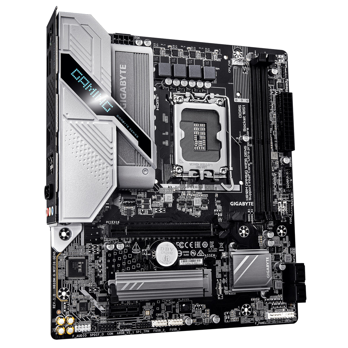 GIGABYTE H810M GAMING WIFI6 GEN5 Carte Mère – Processeurs Intel Core Ultra (Série 2), VRM 4+1+2 phases, jusqu’à 6400 MHz