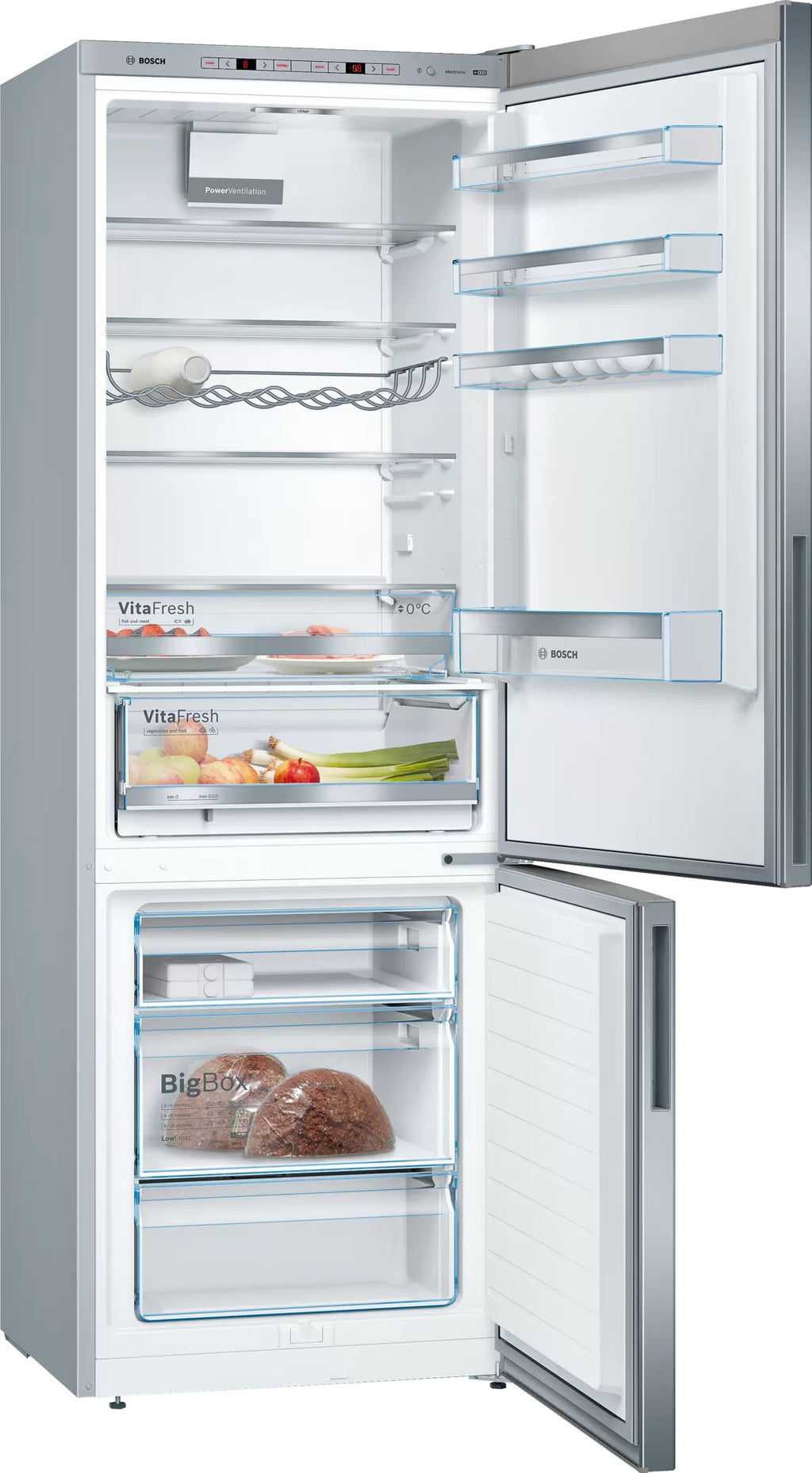 Bosch Bosch Serie 6 KGE49AICA réfrigérateur-congélateur Pose libre 419 L Acier inoxydable