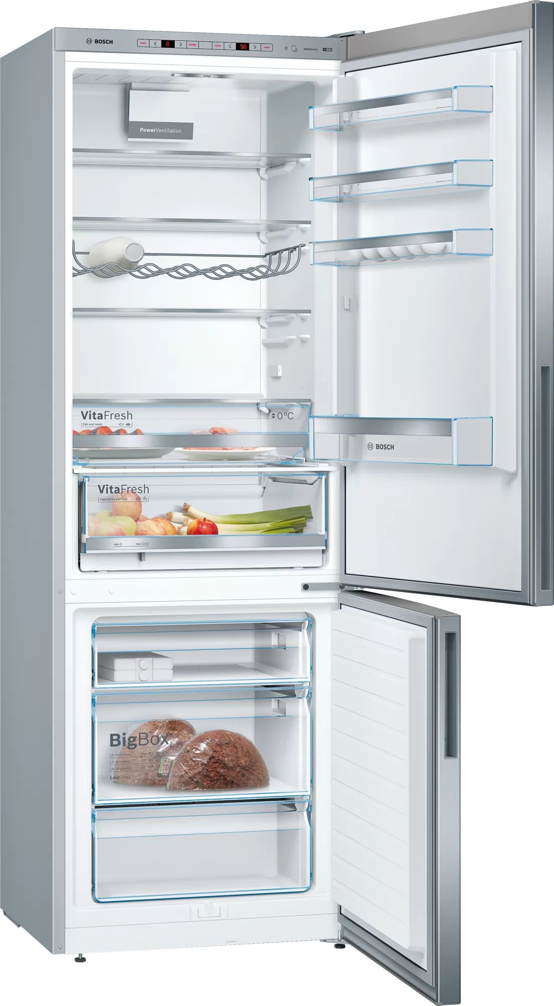 Bosch Bosch Serie 6 KGE49AICA réfrigérateur-congélateur Pose libre 419 L Acier inoxydable