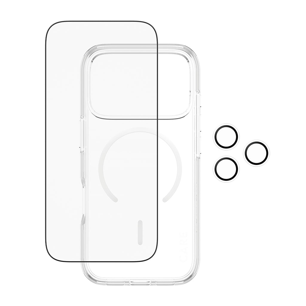 PanzerGlass CARE 3-in-1 Flagship Explorer Bundle pour iPhone 17 Pro, Protection d'écran Transparente