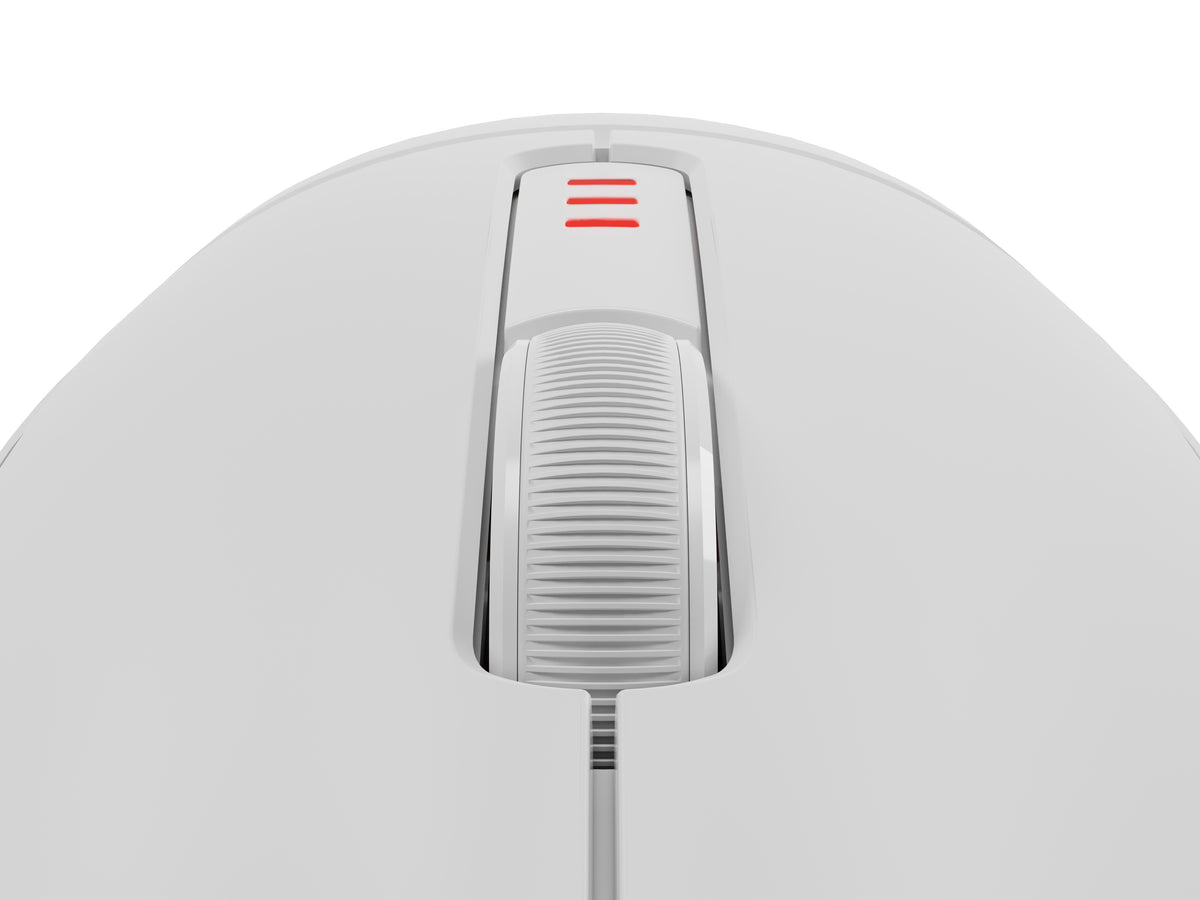 Souris Gaming Zircon 500 Droitier RF Wireless, Bluetooth et USB Type-C, Optique 10000 DPI, Blanche