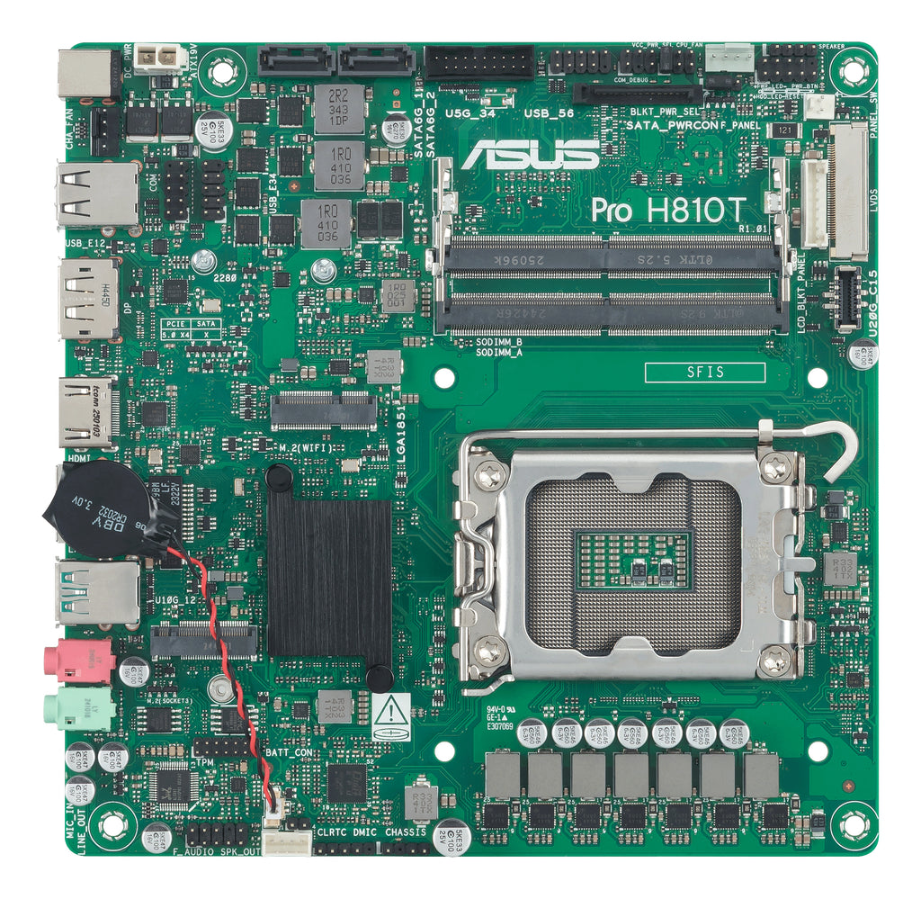 ASUS Pro H810T-CSM Carte Mère Intel H810 LGA 1851 Thin Mini ITX