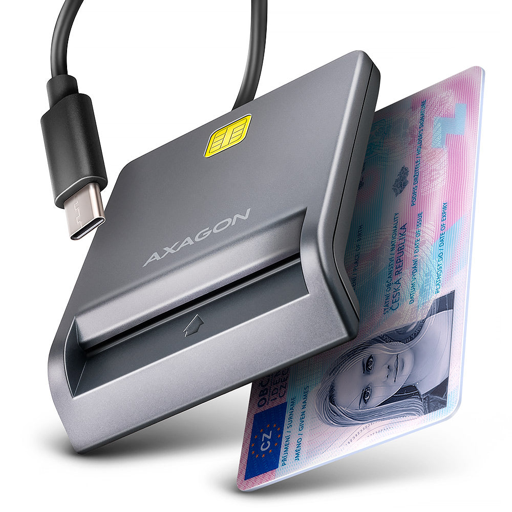 Axagon CRE-SM3TC lecteur de cartes à puce Intérieure USB USB Type-C Gris