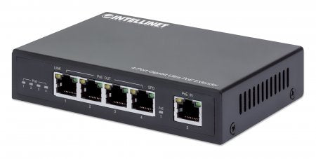 Intellinet Prolongateur Ultra PoE Gigabit 4 ports, Extension 100m, Budget 90W, IEEE 802.3bt/at/af, Boîtier Métal