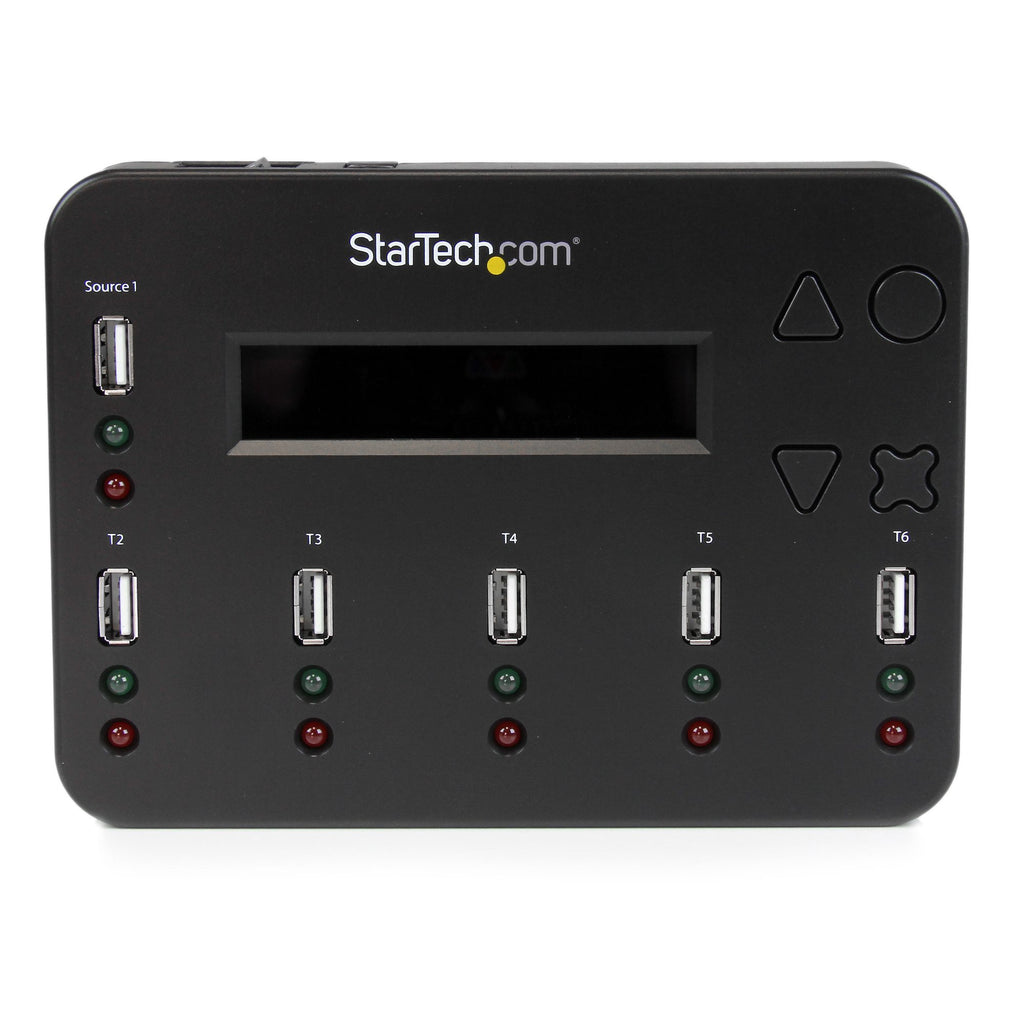 StarTech.com Duplicateur et Effaceur Autonome de 1 à 5 Clés USB USBDUP15, 1,5 Go/min, Affichage LCD