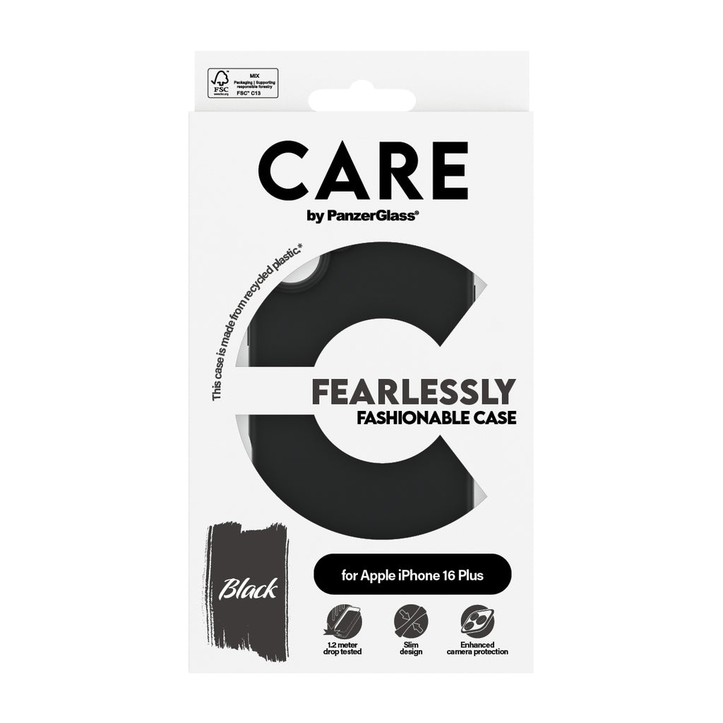 PanzerGlass CARE™ by ® Case Black iPhone 16 Plus coque de protection pour téléphones portables Housse Noir
