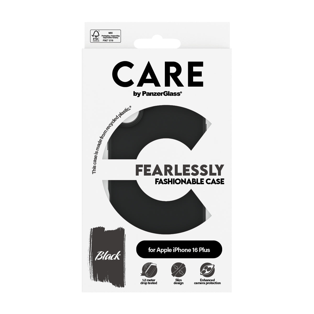 PanzerGlass CARE™ by ® Case Black iPhone 16 Plus coque de protection pour téléphones portables Housse Noir