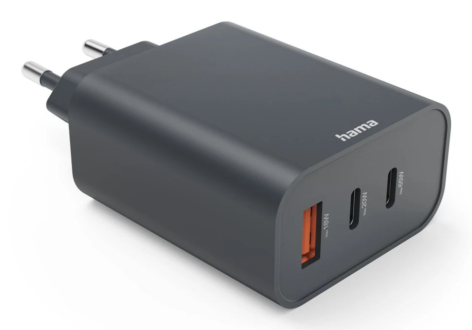 Hama 00086445 chargeur d'appareils mobiles Smartphone, Tablette Gris Secteur Charge rapide Intérieure