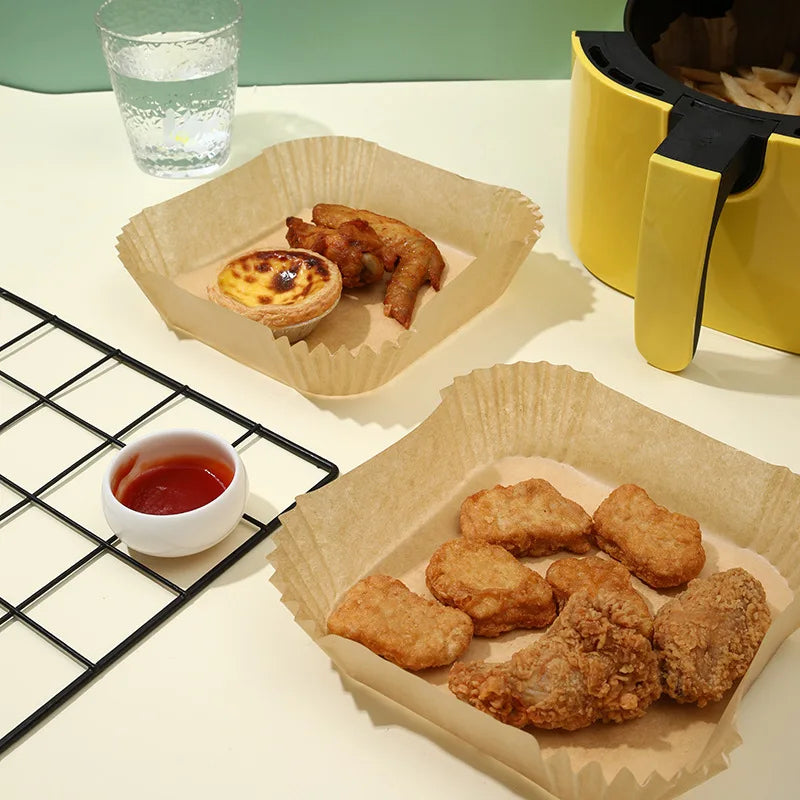 100x WKŁAD AIR FRYER PAPIER WKŁADY PAPIEROWE DO FRYTKOWNICY BEZTŁUSZCZOWEJ