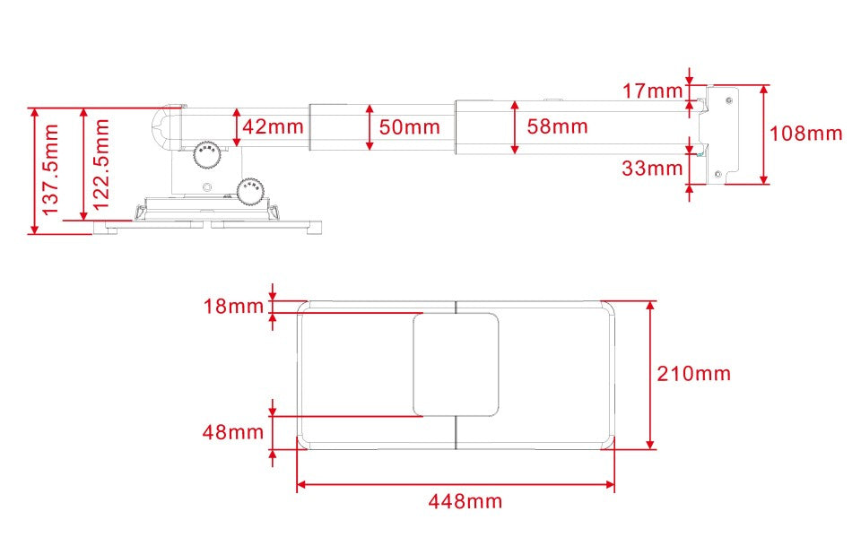 Support Mural pour Projecteur Multibrackets 9833, Blanc