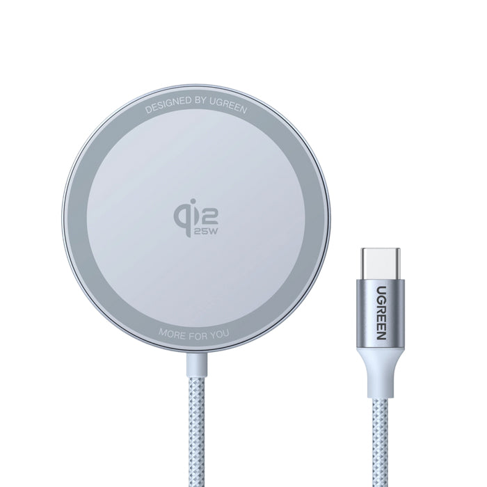 Ugreen MagFlow Chargeur Sans Fil pour Smartphone, Gris, USB pour Voiture