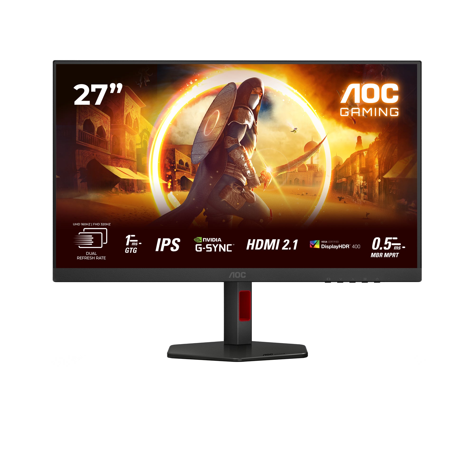 AOC G4 U27G4/WS écran plat de PC 68,6 cm (27") 3840 x 2160 pixels Argent, Blanc