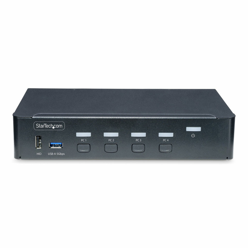 StarTech.com Switch KVM DisplayPort 4 Ports 4K 60Hz, 6 Ports USB, Commutation par Touche de Raccourci et Bouton-Poussoir