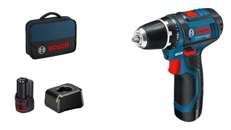 Bosch Bosch Akku-Bohrschrauber 12 V Li-Ion 1300 tr/min Noir, Bleu, Rouge