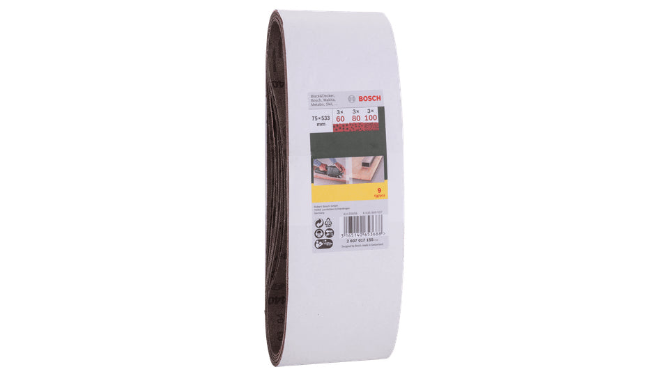 Bosch Bosch 2 607 017 155 fourniture de ponçage manuel Bande abrasive Kit de sablage 9 pièce(s)
