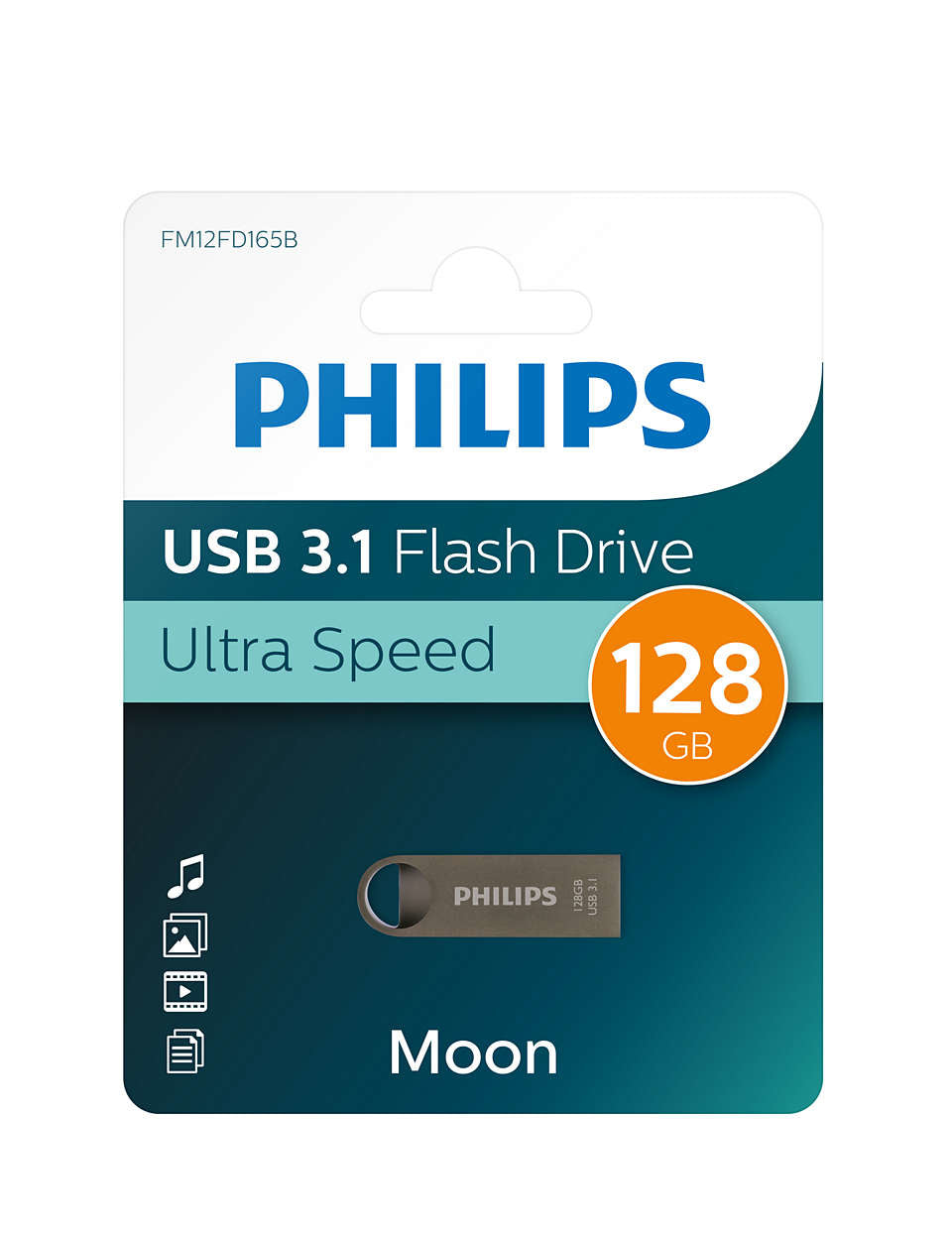 Philips Moon Edition 3.1 lecteur USB flash 128 Go USB Type-A 3.2 Gen 1 (3.1 Gen 1) Gris