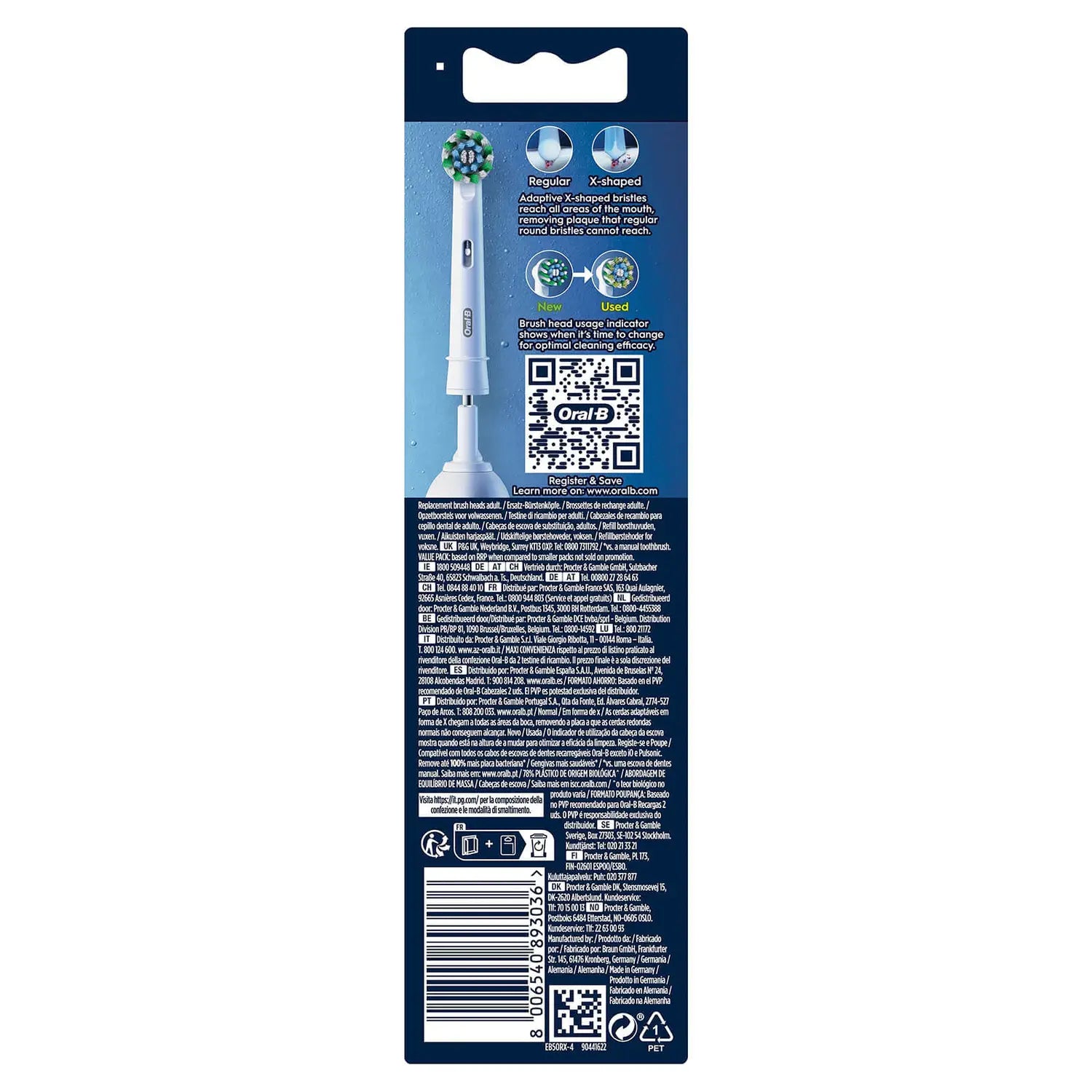 Oral-B CrossAction 4 pièce(s) Blanc
