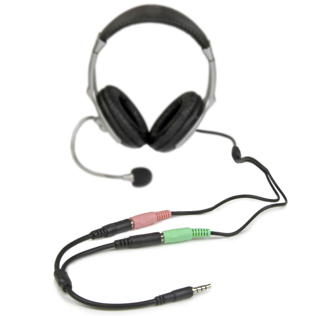 StarTech.com Adaptateur pour casque avec prises pour écouteur et microphone séparées - Mini-Jack 3,5mm 1x (M) 2x (F) - Noir