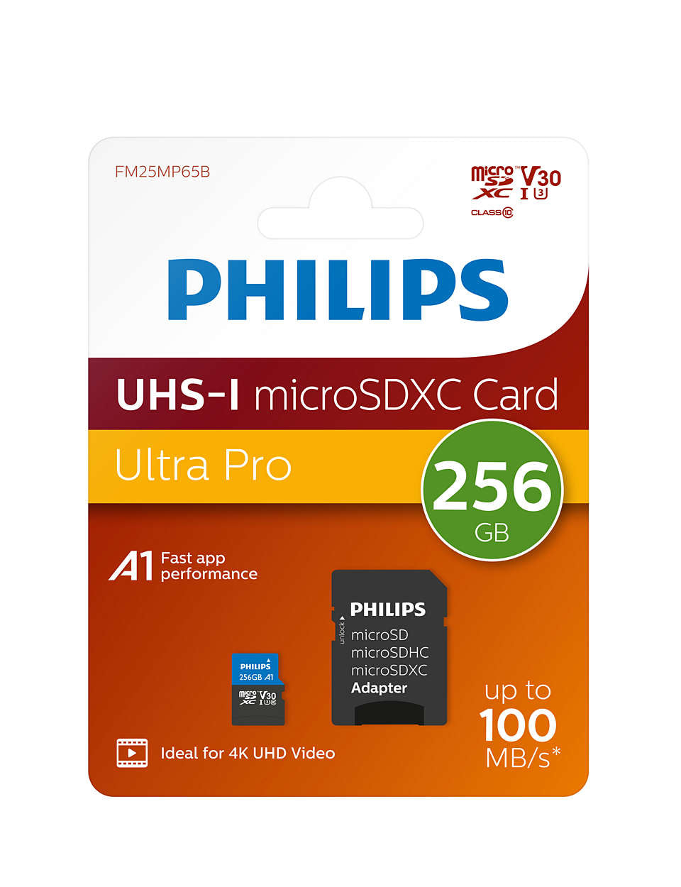 Philips FM25MP65B/00 mémoire flash 256 Go MicroSDXC UHS-I Classe 3