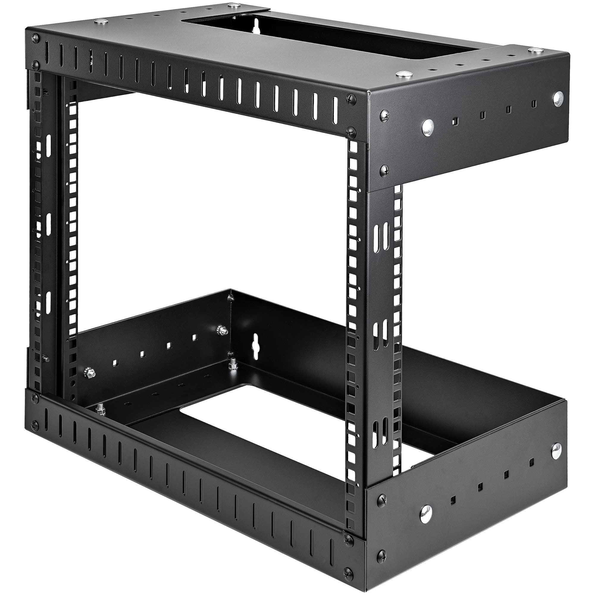 StarTech.com Rack Réseau Mural 8U à 2 Montants, Rack Serveur 19" à Cadre Ouvert avec Profondeur Ajustable, Rack de Données Mural pour IT/AV/Panneau de Patch/ Equipement IT - Écrous et Vis de Fixation Inclus