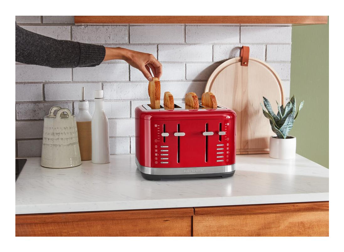 KitchenAid 5KMT4109EER Grille-pain 4 fentes 1640 W, Rouge, Acier inoxydable