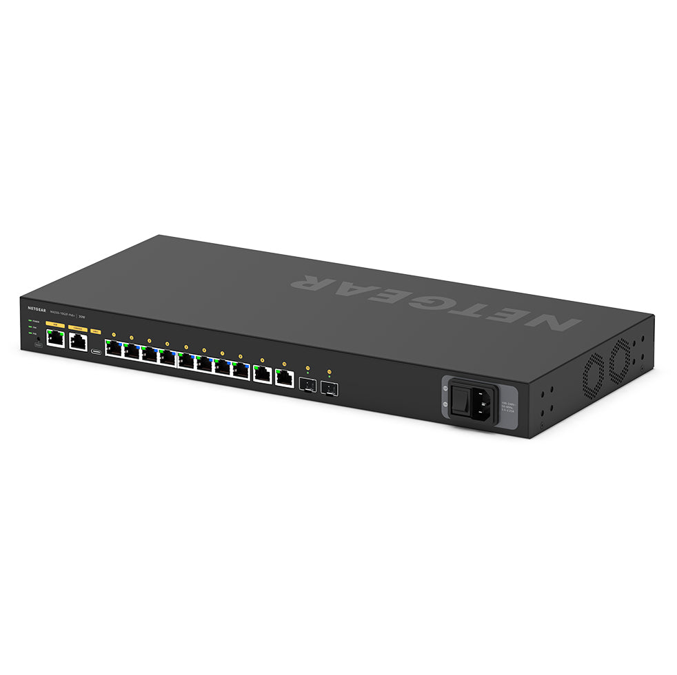 NETGEAR GSM4212P Géré L2/L3 Gigabit Ethernet (10/100/1000) Connexion Ethernet, supportant l'alimentation via ce port (PoE) 1U Noir