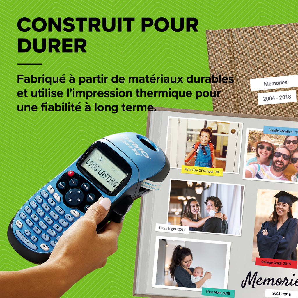 DYMO LetraTag LT-100H étiqueteuse portative | Imprimante d'étiquettes autocollant thermique sans encre | avec clavier ABC