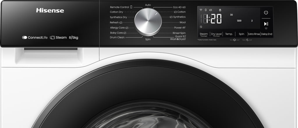 Hisense WD3S8043BW3 machine à laver avec sèche linge Pose libre Charge avant Blanc - vue 5