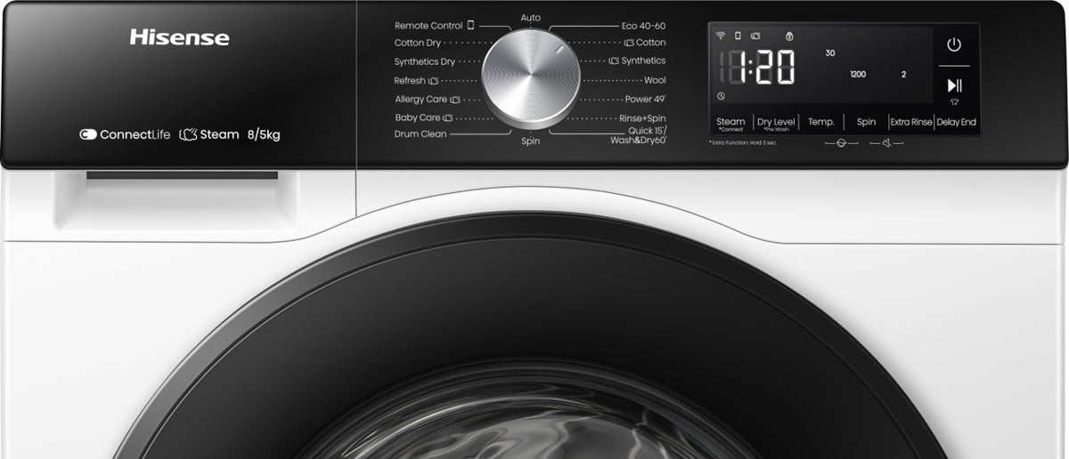 Hisense WD3S8043BW3 machine à laver avec sèche linge Pose libre Charge avant Blanc - vue 5