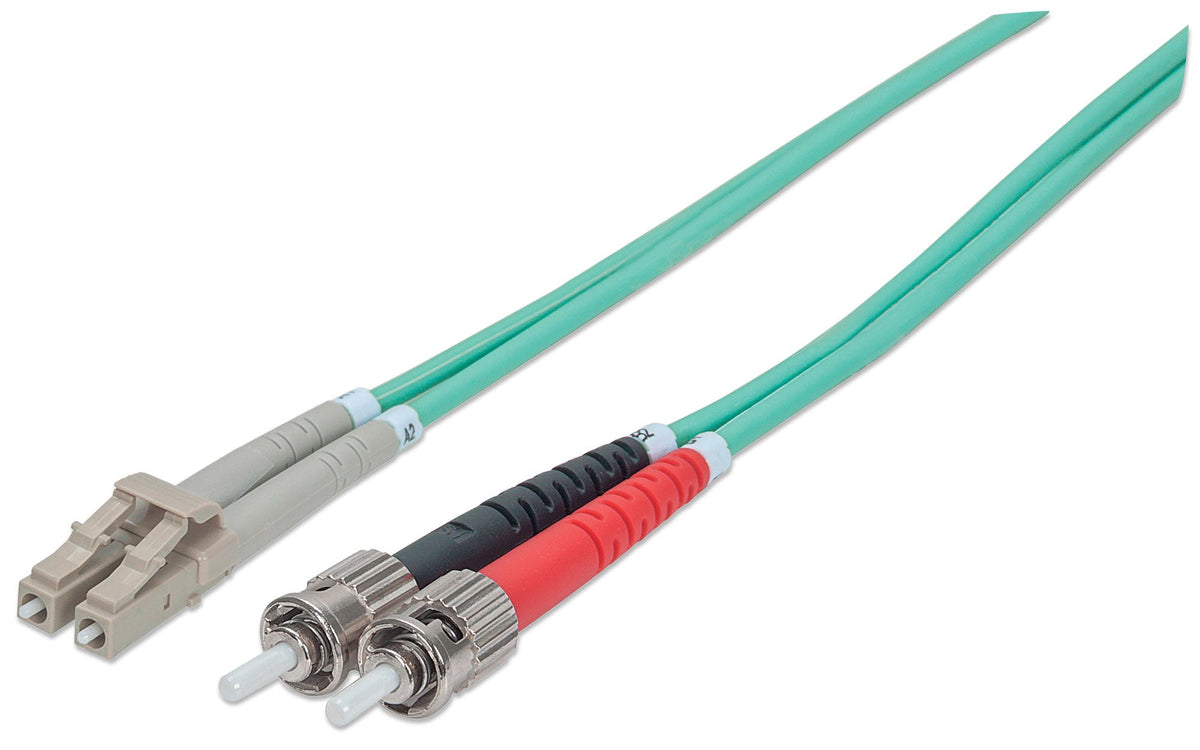 Intellinet 751117 Câble InfiniBand et Fibres Optiques OM3 ST vers LC, 1 m, Aqua