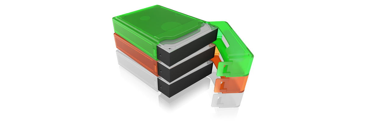 ICY BOX IB-AC602b-6 Étui Plastique Bleu, Vert, Gris, Orange, Rouge, Blanc