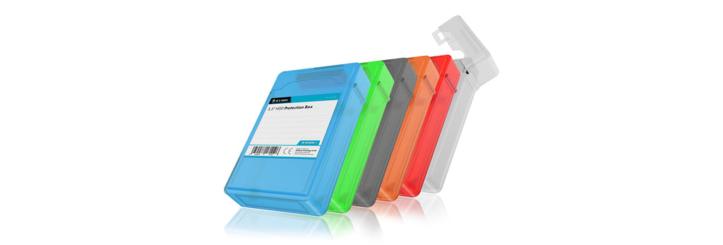 ICY BOX IB-AC602b-6 Étui Plastique Bleu, Vert, Gris, Orange, Rouge, Blanc