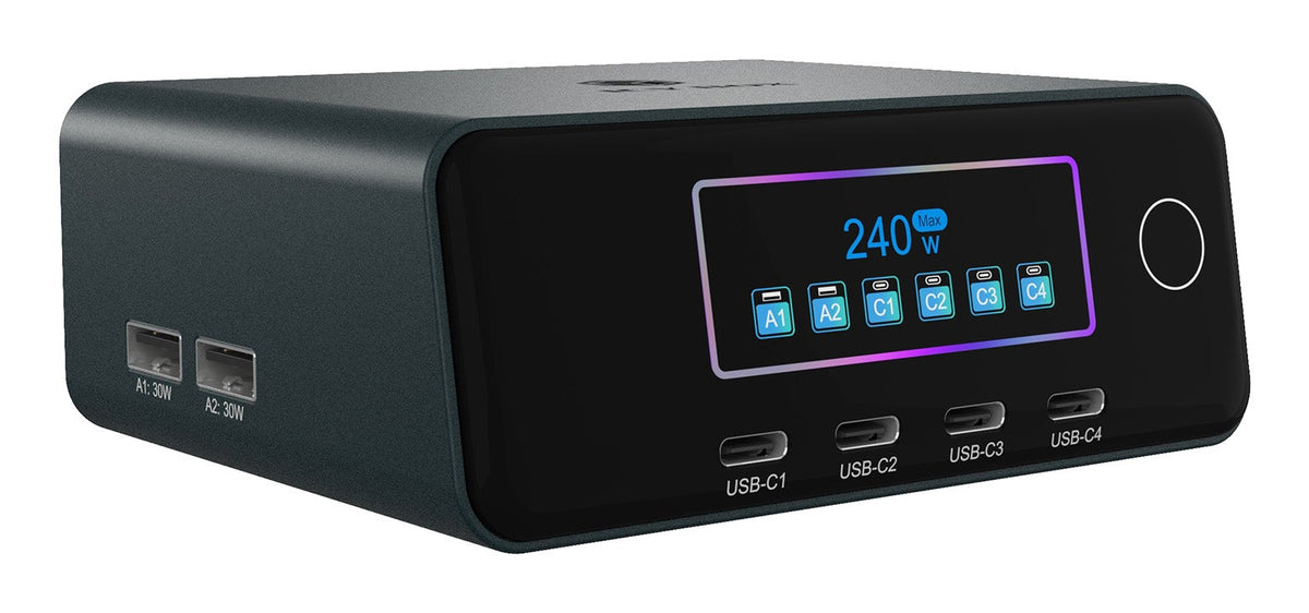Chargeur Secteur Universel IB-PS2401 Charge Rapide, 4 Ports USB-C, Noir