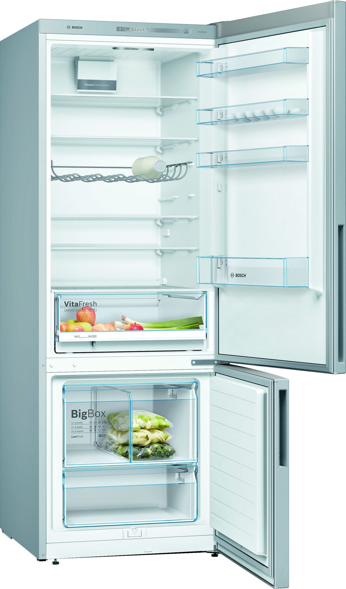 Bosch Bosch Serie 4 KGV58VLEAS réfrigérateur-congélateur Pose libre 503 L Acier inoxydable