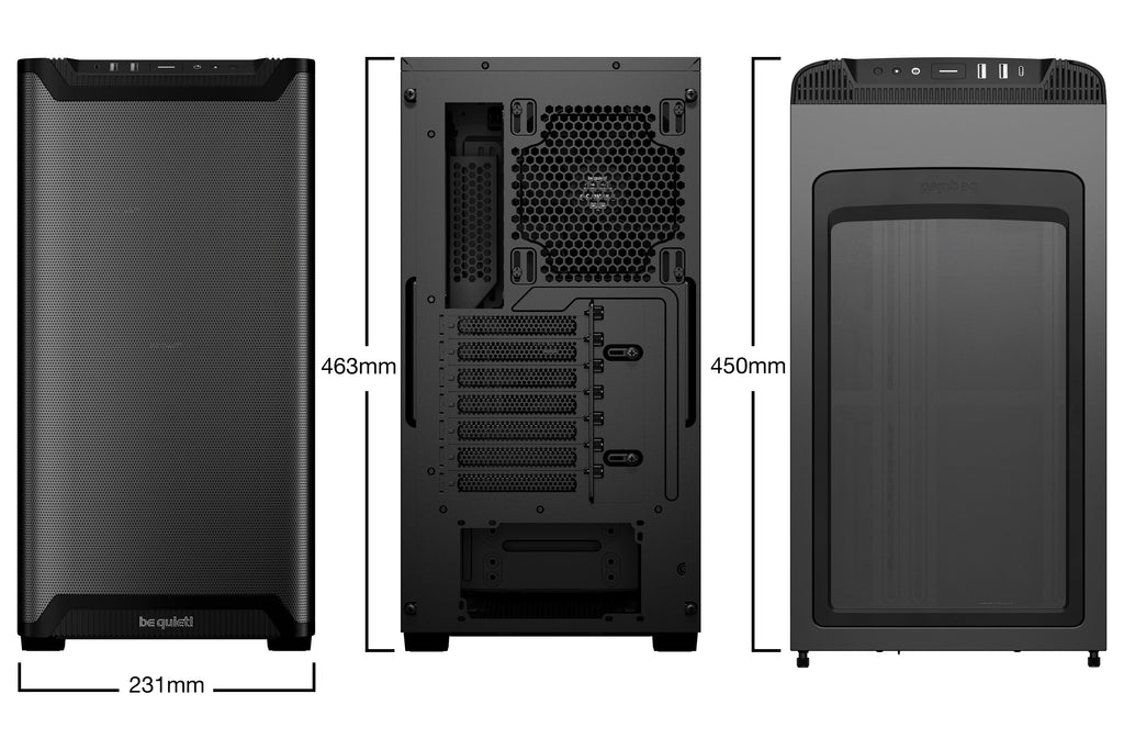 be quiet! Pure Base 501 Noir | Boîtier PC , Mini ATX / Micro ATX / ATX, 2 ventilateurs Pure Wings 3 140 mm PWM