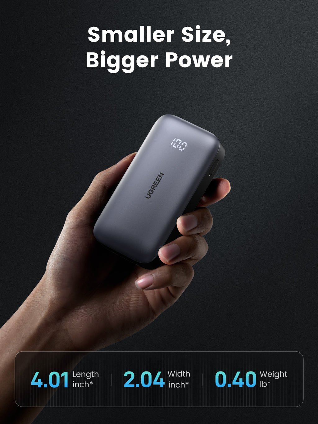 Ugreen 10000mAh Mini Powerbank Quick Charging 30W Gris - vue 8