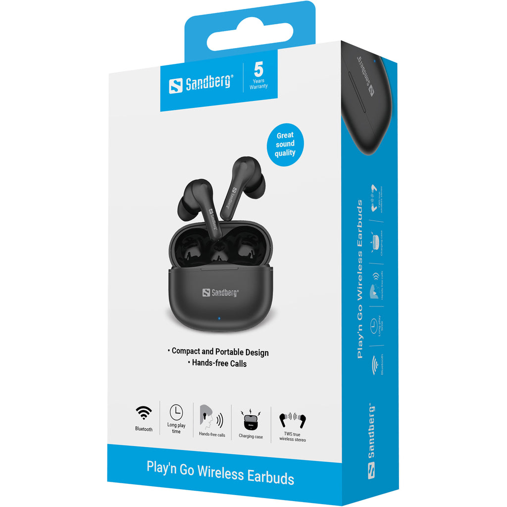 Sandberg 126-51 casque True Wireless Stereo (TWS) Ecouteurs Musique/Quotidien Bluetooth Noir