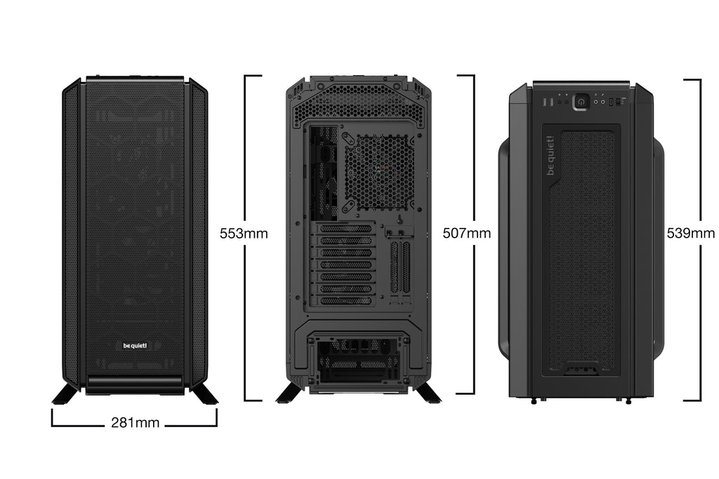 be quiet! Silent Base 802 Noir | Boîtier PC ARGB, Mini ITX / Micro ATX / ATX / E-ATX, 3 ventilateurs Pure Wings 140 mm