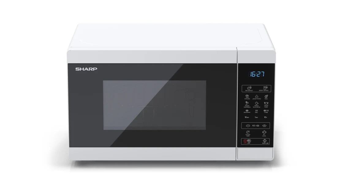 Sharp YC-MG02E-W micro-onde Bleu, Blanc Comptoir 20 L 800 W