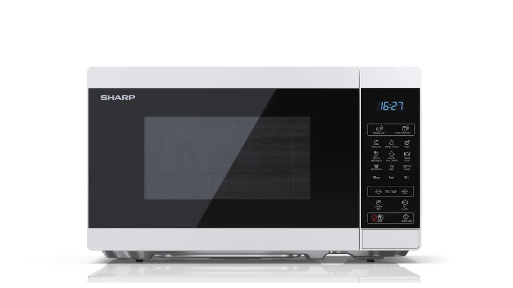 Sharp YC-MG02E-W micro-onde Bleu, Blanc Comptoir 20 L 800 W