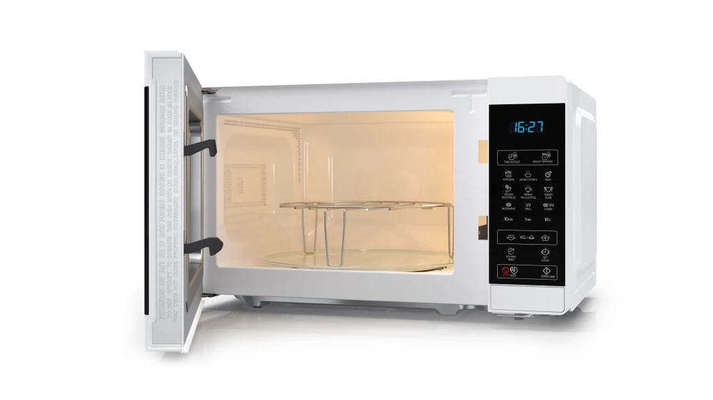 Sharp YC-MG02E-W micro-onde Bleu, Blanc Comptoir 20 L 800 W